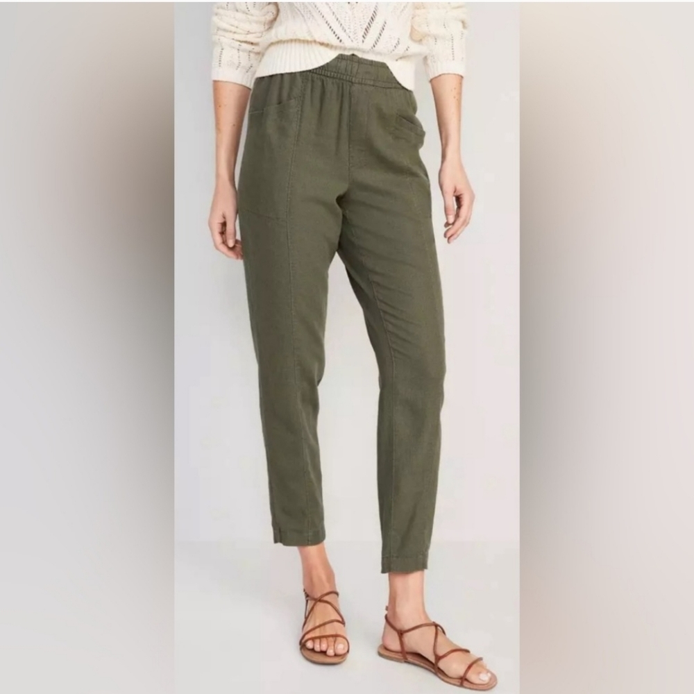 Old Navy Cropped Tapered Linen Pants